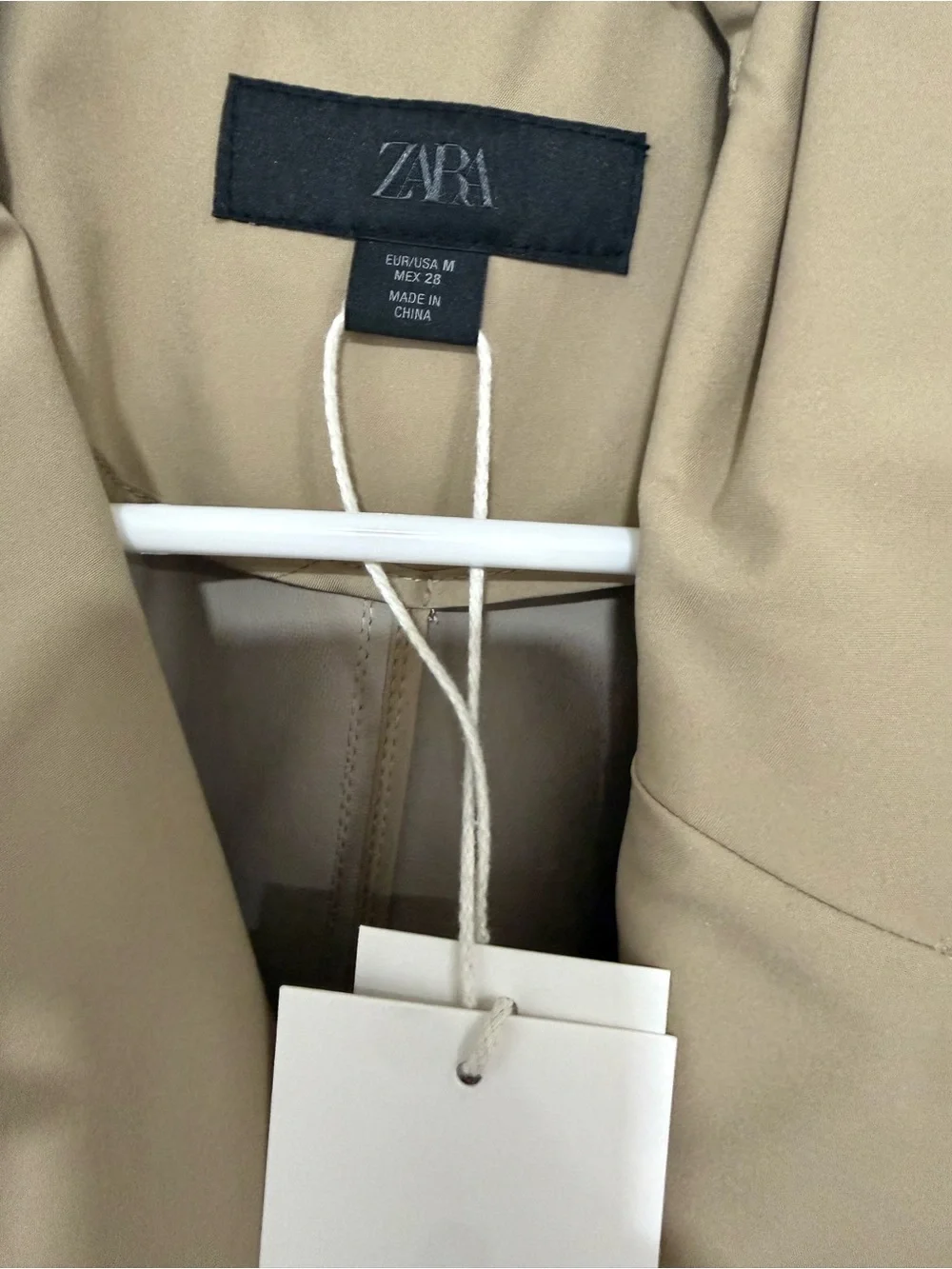 Zara Khaki Trench Coat with Black Buttons - Picture 4 of 9